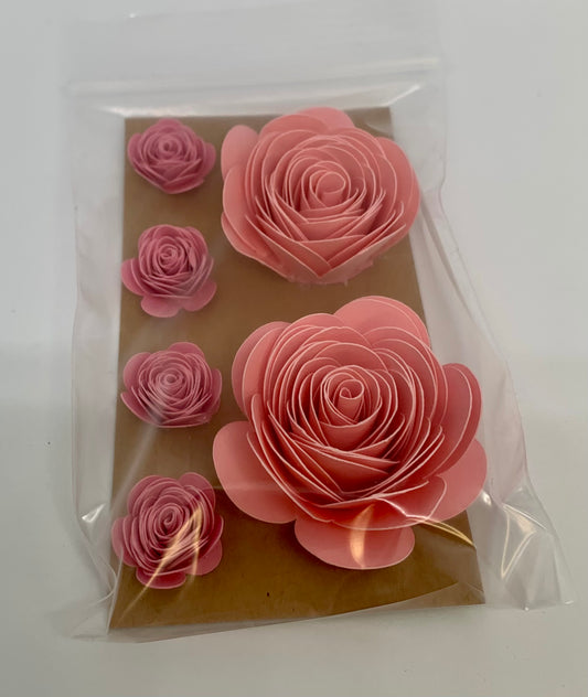 Rolled Paper Flowers (Mini Packs)- ASSORTED COLORS